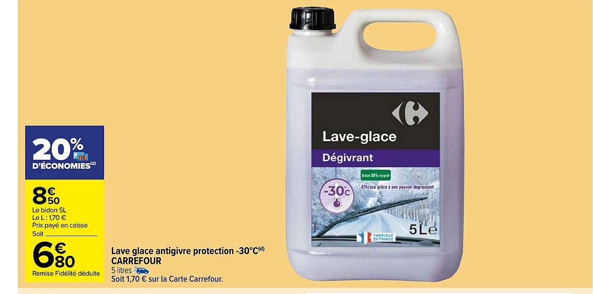 lave glace antigivre protection -30°c carrefour