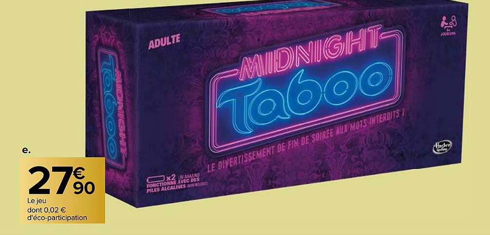 le jeu midnight taboo