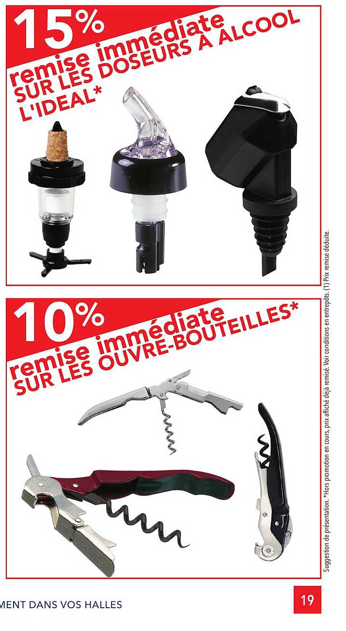 les doseurs à alcool l'idéal, les ouvre-bouteilles