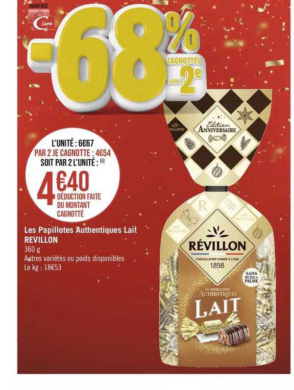 les papillotes authentiques lait révillon