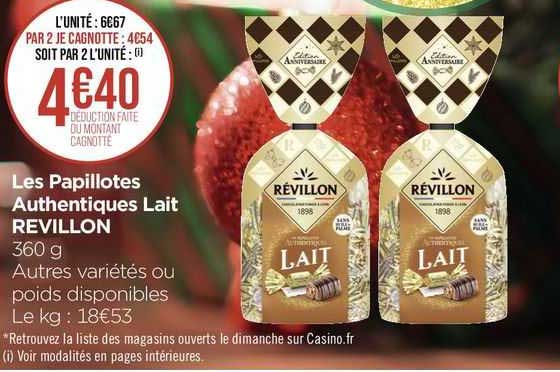 les papillotes authentiques lait révillon