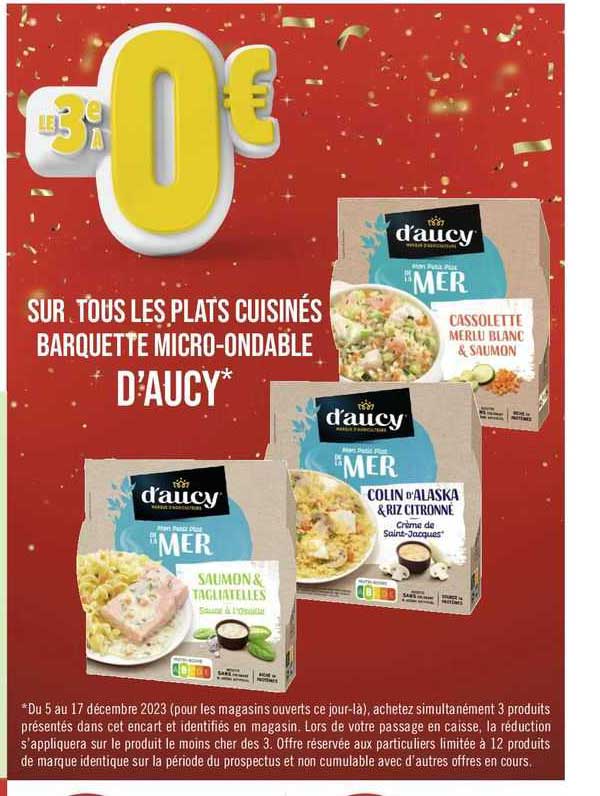 les plats cuisinés barquette micro-ondable d'aucy