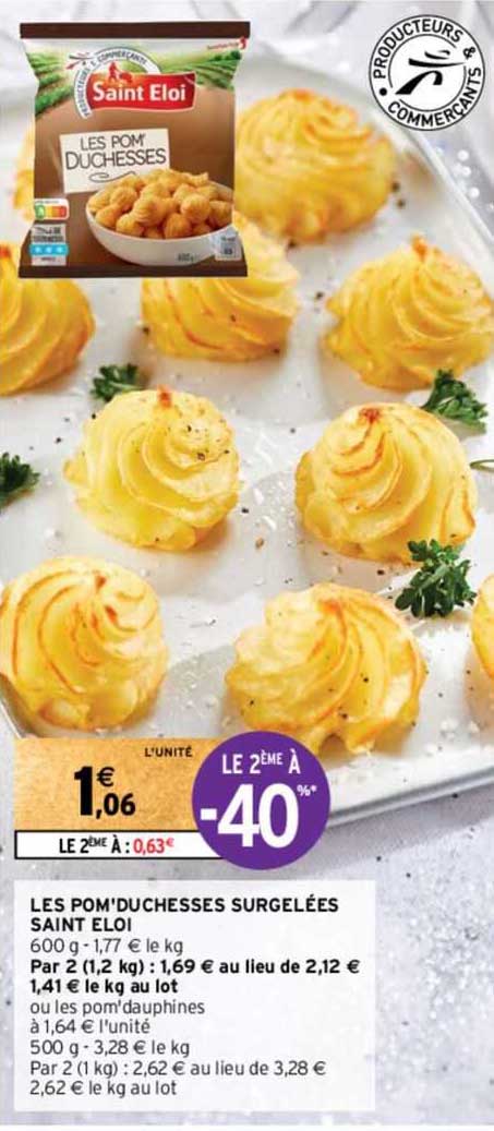les pom'duchesse surgelées saint eloi