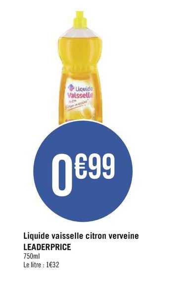 liquide vaisselle citron verveine leader price
