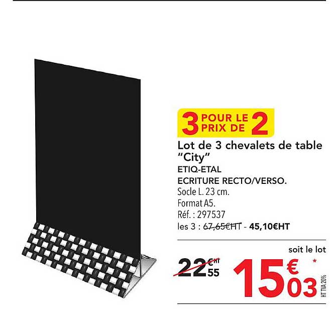Lot De 3 Chevalets De Table "city" étiq-etal