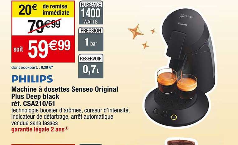 machine à dosettes senseo original plus deep black philips