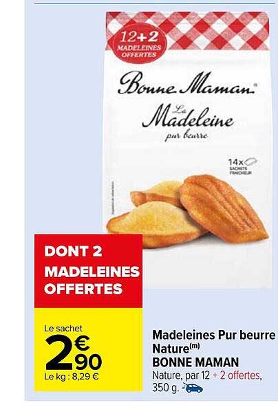 madeleines pur beurre nature bonne maman