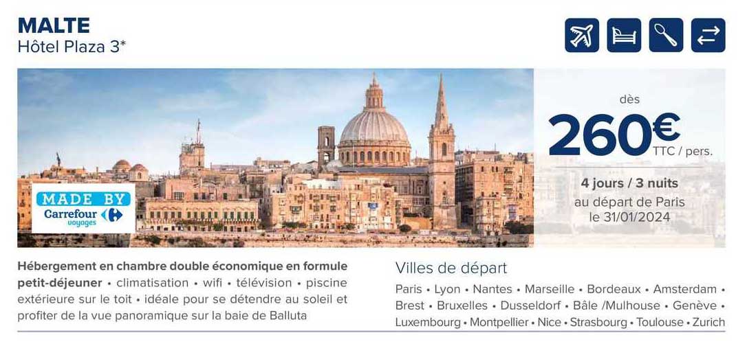 malte hôtel plaza 3*