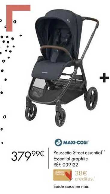 maxi-cosi poussette street essential essential graphite
