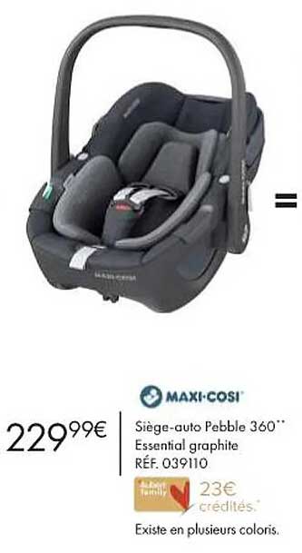 maxi-cosi siège-auto pebble 360 essential graphite