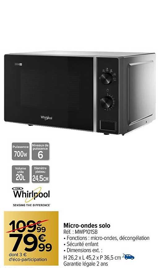 micro-ondes solo whirlpool