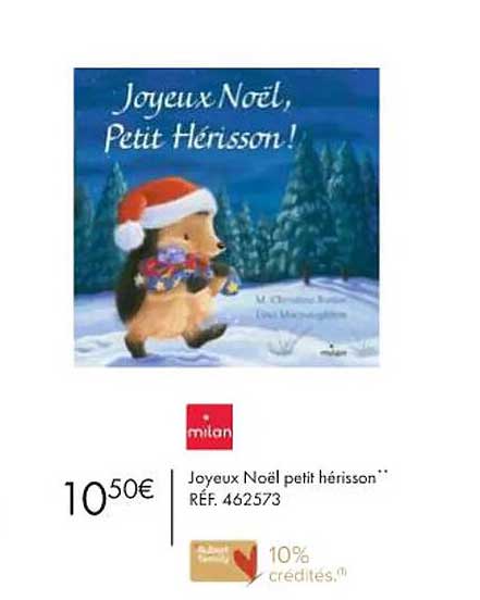 milan joyeux noël petit hérisson