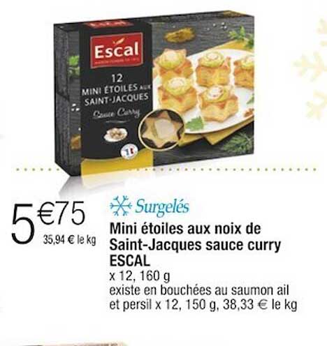 Mini étoiles Aux Noix De Saint-jacques Sauce Curry Escal