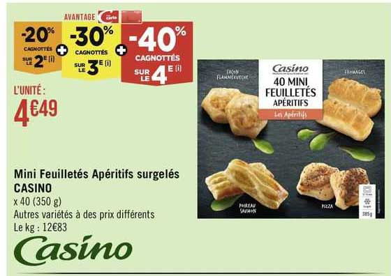 Mini Feuilletés Apéritifs Surgelés Casino