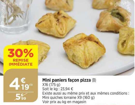 mini paniers façon pizza