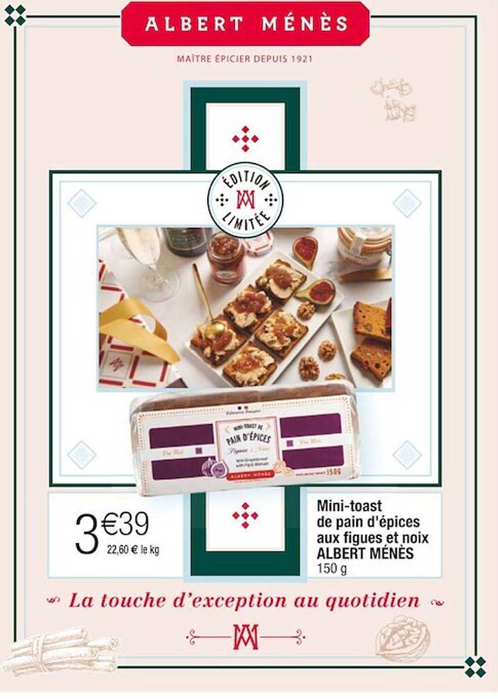 Mini-toast De Pain D'épices Aux Figues Et Noix Albert Ménés
