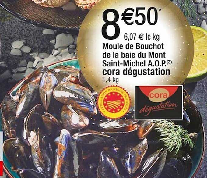 moule de bouchot de la baie du mont saint-michel a.o.p. cora dégustation