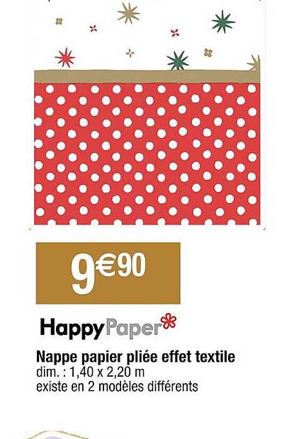 Nappe Papier Pliée Effet Textile Happy Paper