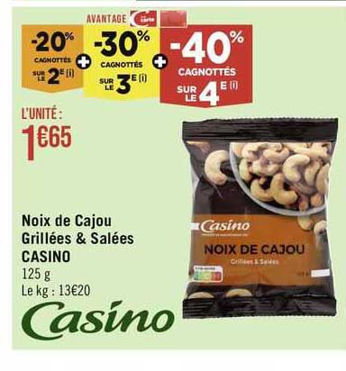 Noix De Cajou Grillées & Salées Casino