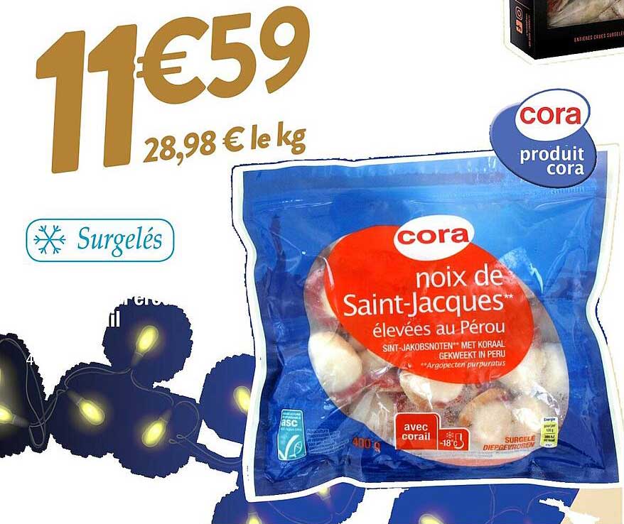 noix de saint-jacques élevées au pérou cora