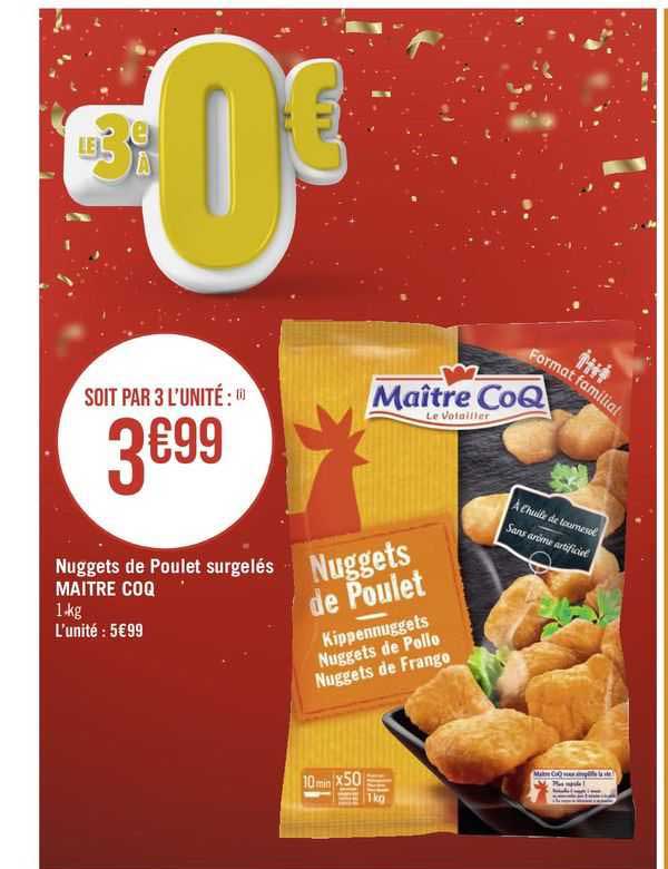 nuggets de poulet surgelés maître coq