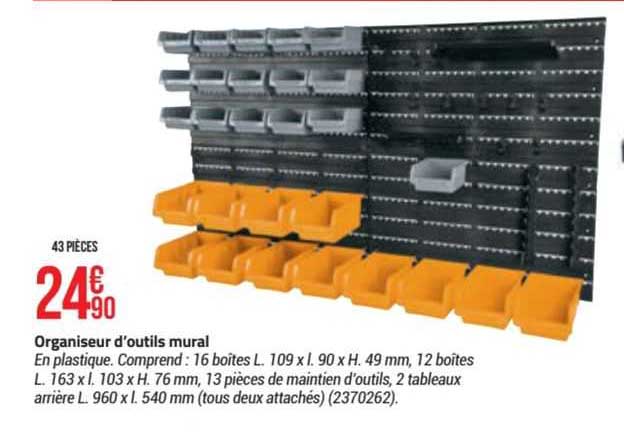 organiseur d'outils mural