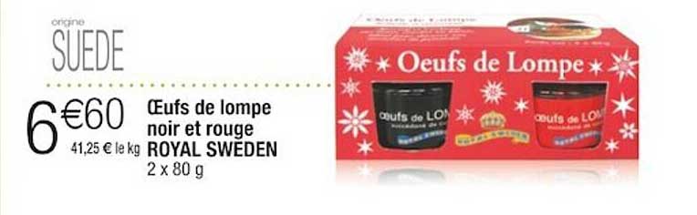 œufs de lompe noir et rouge royal sweden