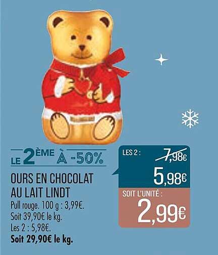 Ours En Chocolat Au Lait Lindt
