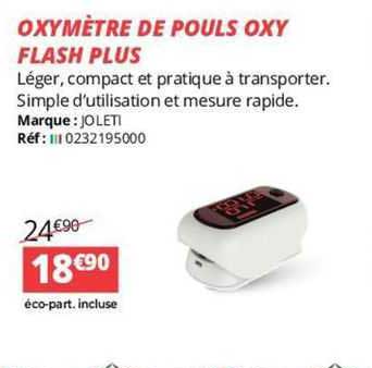 oxymètre de pouls oxy flash plus