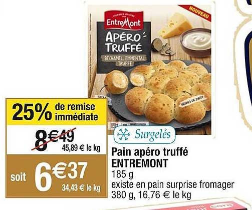 pain apéro truffé entre mont