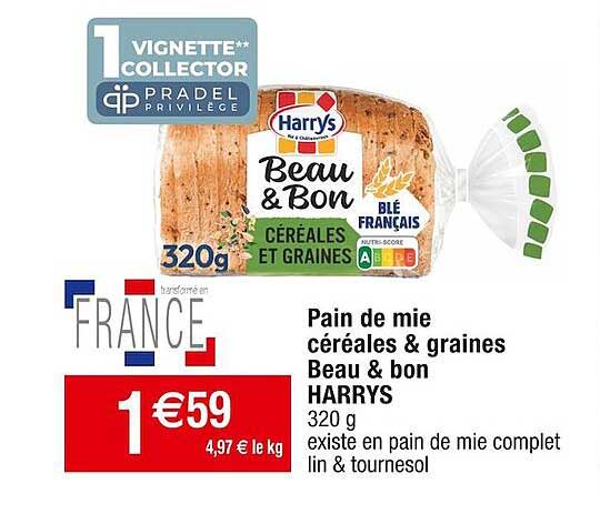 pain de mie céréales & graines beau & bon harrys