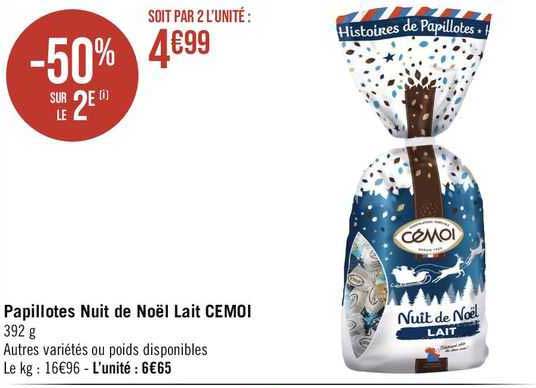 papillotes nuit de noël lait cémoi