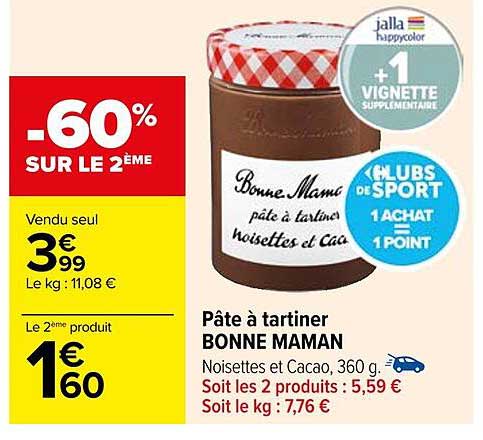 pâte à tartiner bonne maman