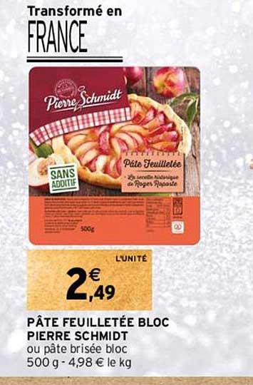 pâte feuilletée bloc pierre schmidt
