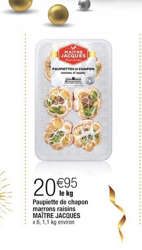 paupiette de chapon marrons raisins maître jacques