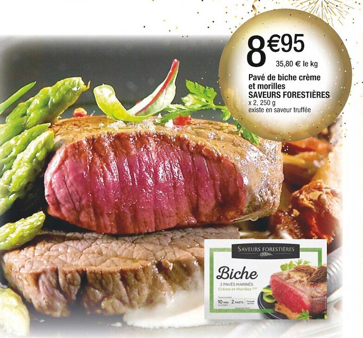 pavé de biche crème et morilles saveurs forestières