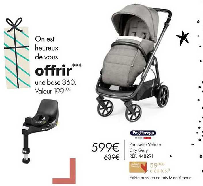 peg perego poussette veloce city grey