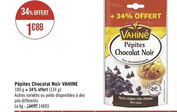 Pépites Chocolat Noir Vahiné