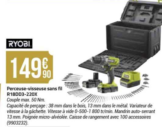 Perceuse-visseuse Sans Fil R18dd3-220x Ryobi
