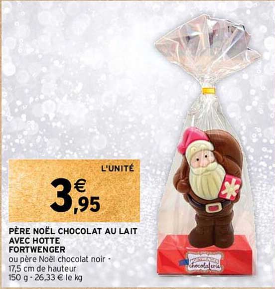 père noêl chocolat au lait avec hott fortwenger