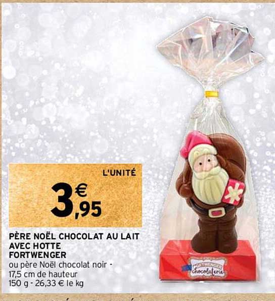 père noël chocolat au lait avec hotte fortwenger