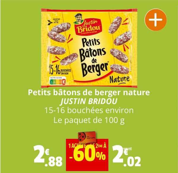 petits bâtons de berger nature justin bridou