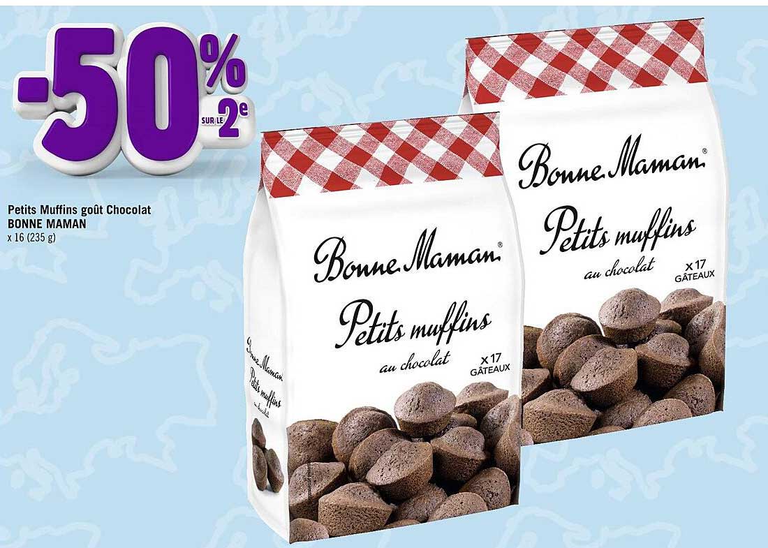 petits muffins goût chocolat bonne maman