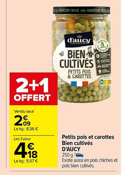 petits pois et carottes bien cultivés d'aucy