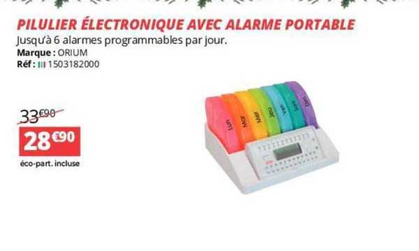 pilulier électronique avec alarme portable
