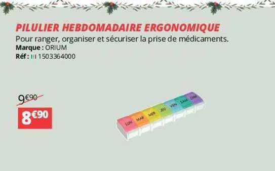 pilulier hebdomadaire ergonomique