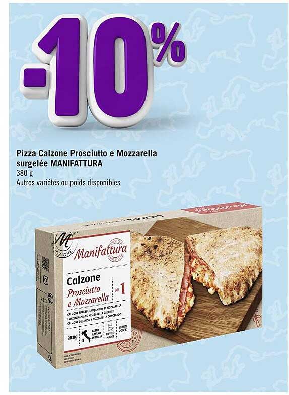 pizza calzone prosciutto e mozzarella surgelée manifattura