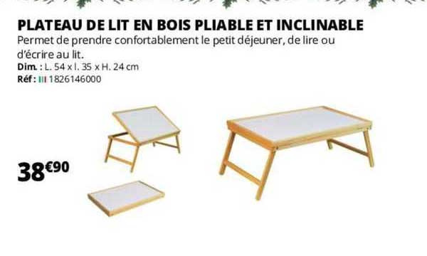 Plateau De Lit En Bois Pliable Et Inclinable