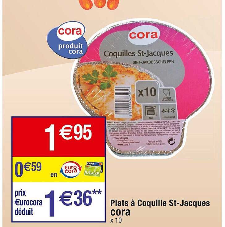 plats à coquille st-jacques cora