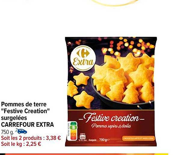 pommes de terre "festive création" surgelées carrefour extra